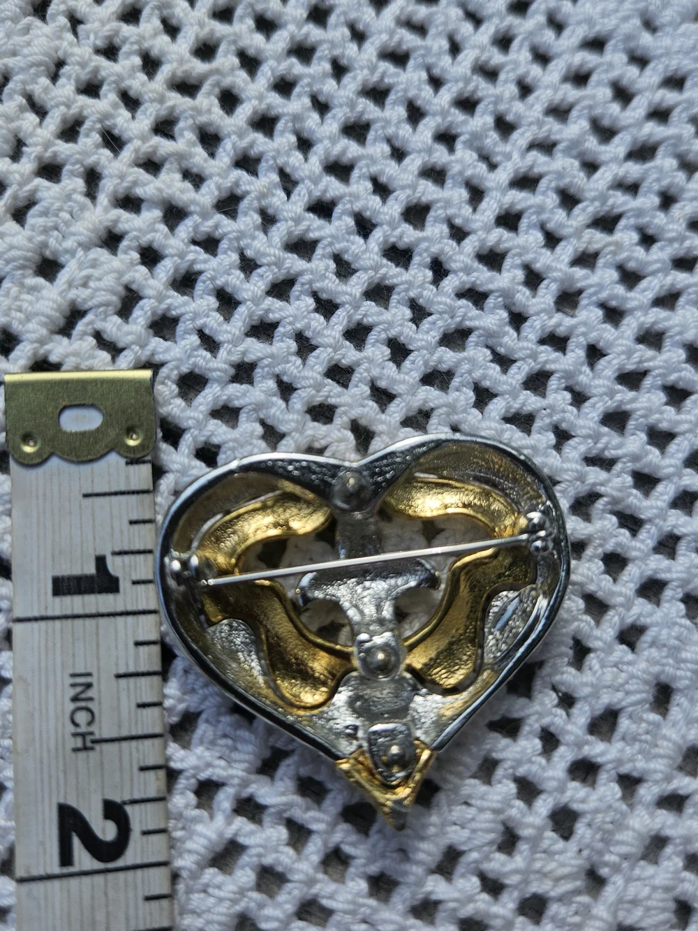 Vintage Mixed-metal Heart Brooch by Danecraft